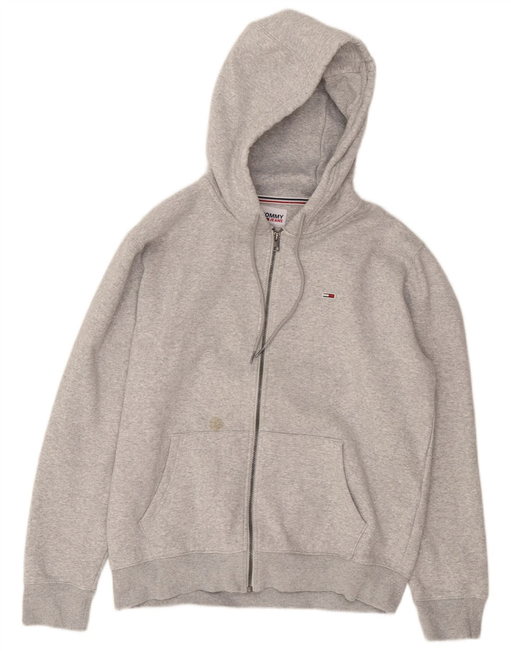 Pulover pentru bărbați Tommy Hilfiger, cu fermoar, bumbac mare, gri
