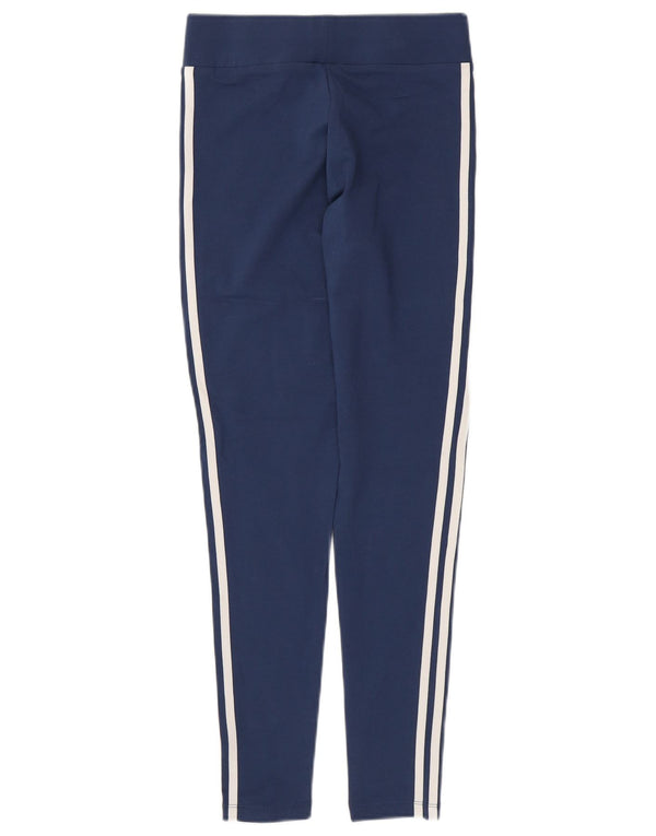 Leggings pentru femei ADIDAS UK 10 mici din bumbac bleumarin