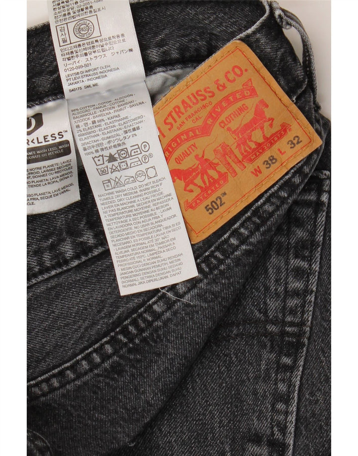 Blugi conici pentru bărbați LEVI'S 502 W38 L32 bumbac gri