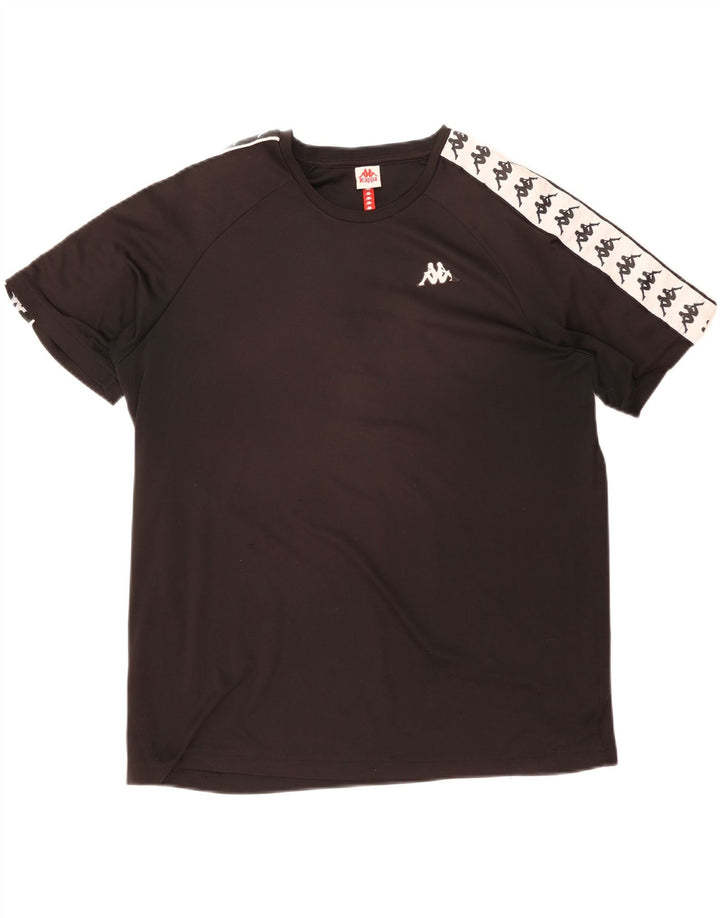 Tricou grafic pentru bărbați Kappa Top 2XL, negru, poliester color bloc