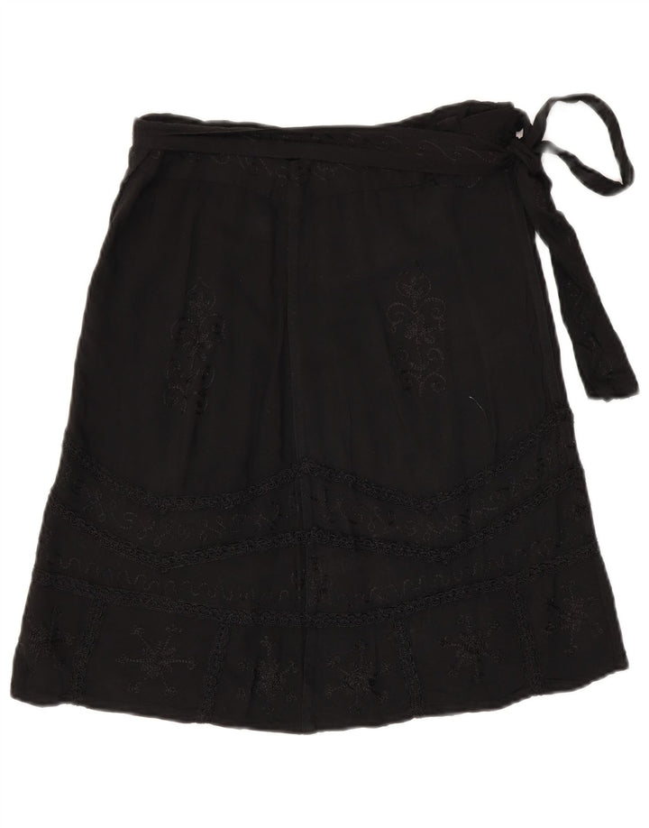 Fusta Wrap Vintage pentru femei W30 Medium Black Paisley