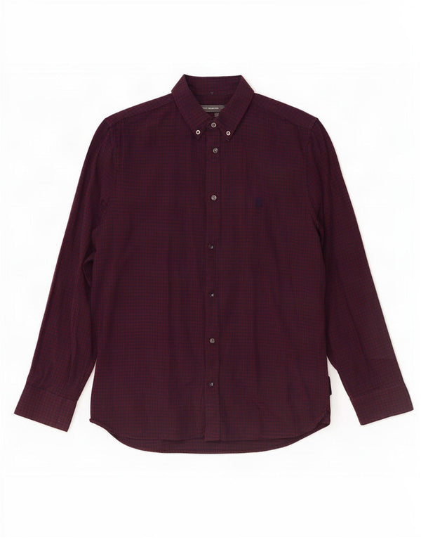 Cămașă pentru bărbați French Connection slim fit XL burgundy check bumbac