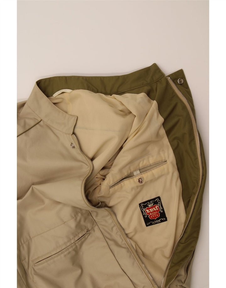 KRAS BRNO Mens Vintage Bomber Jacket UK 38 Medium Beige Vintage Kras Brno and Second-Hand Kras Brno from Messina Hembry 