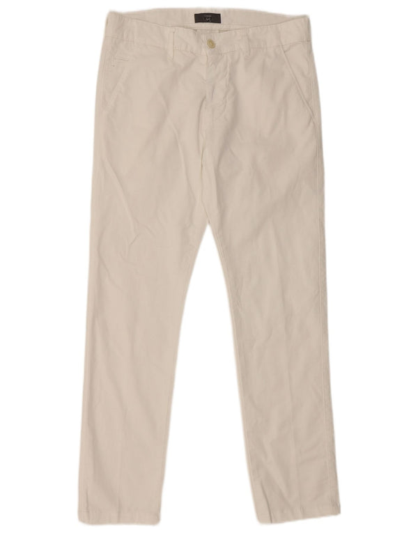 Pantaloni Chino Slim Femei Coveri IT 44 Medium L30 L28 Bumbac Alb