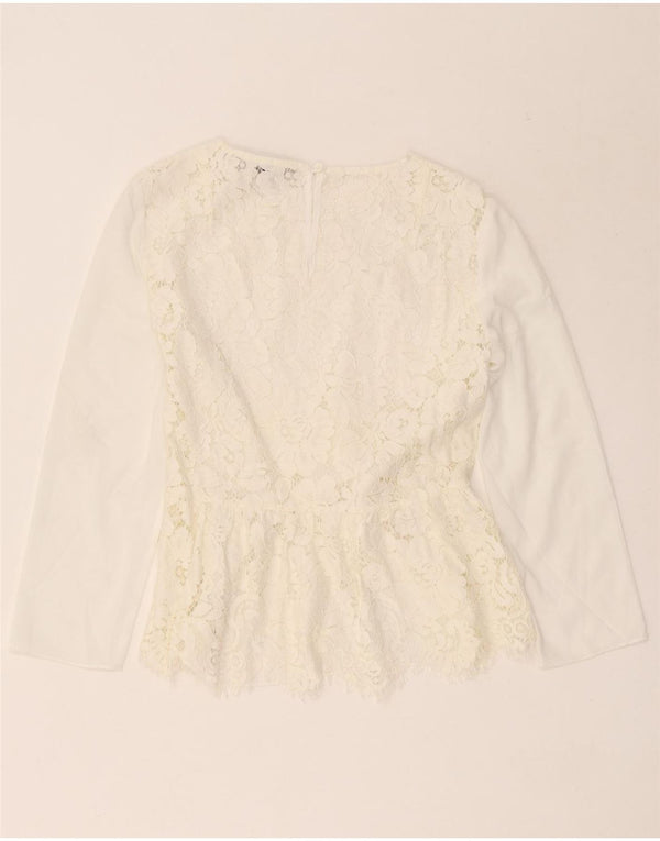 Bluză pentru femei French Connection cu mâneci 3/4, UK 10, mic, alb, floral