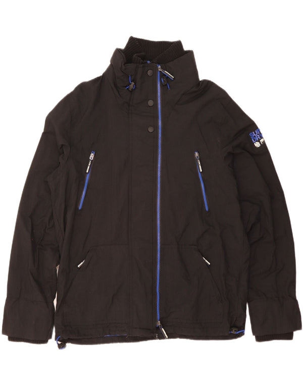 SUPERDRY Jachetă de ploaie grafică The Wind Attacker pentru bărbați UK 44 2XL Nylon negru