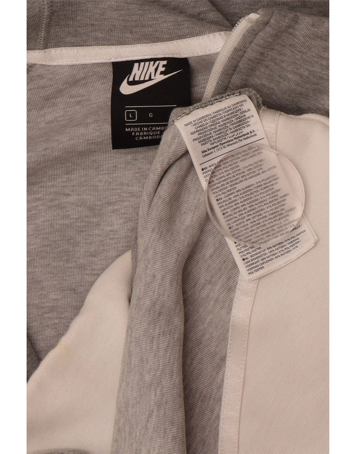 Pulover NIKE pentru femei cu fermoar, UK 16, bumbac mare, gri