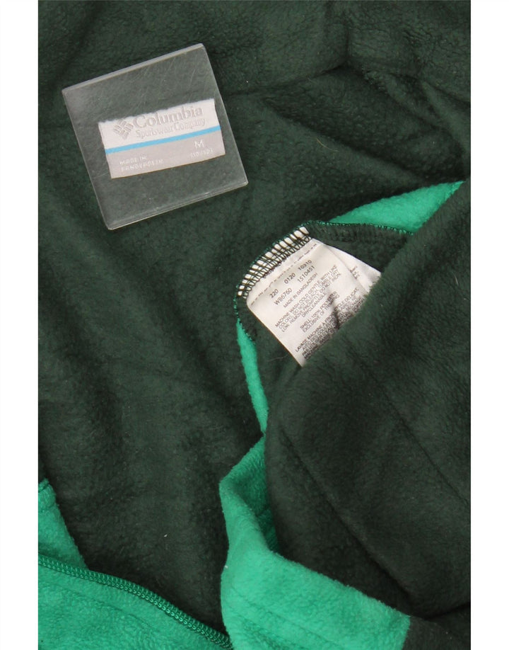 Jachetă fleece Columbia pentru fete 10-11 ani, verde mediu, poliester color bloc