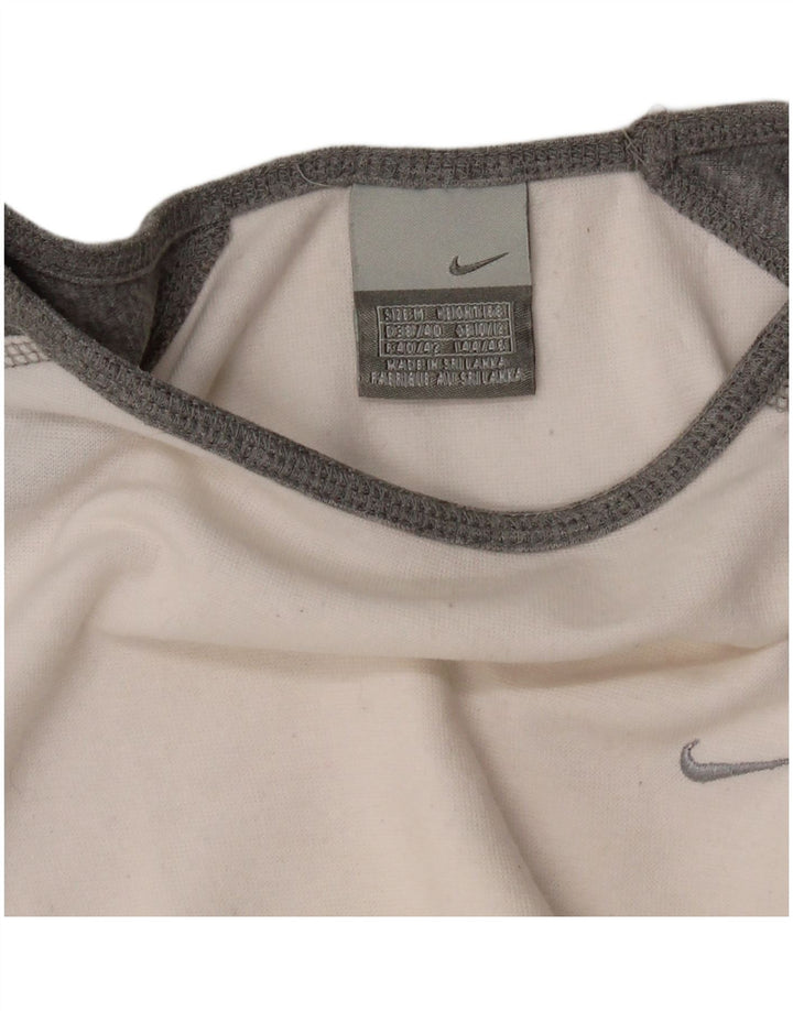 Top pentru femei NIKE cu mânecă lungă UK 10/12 Medium White Colorblock