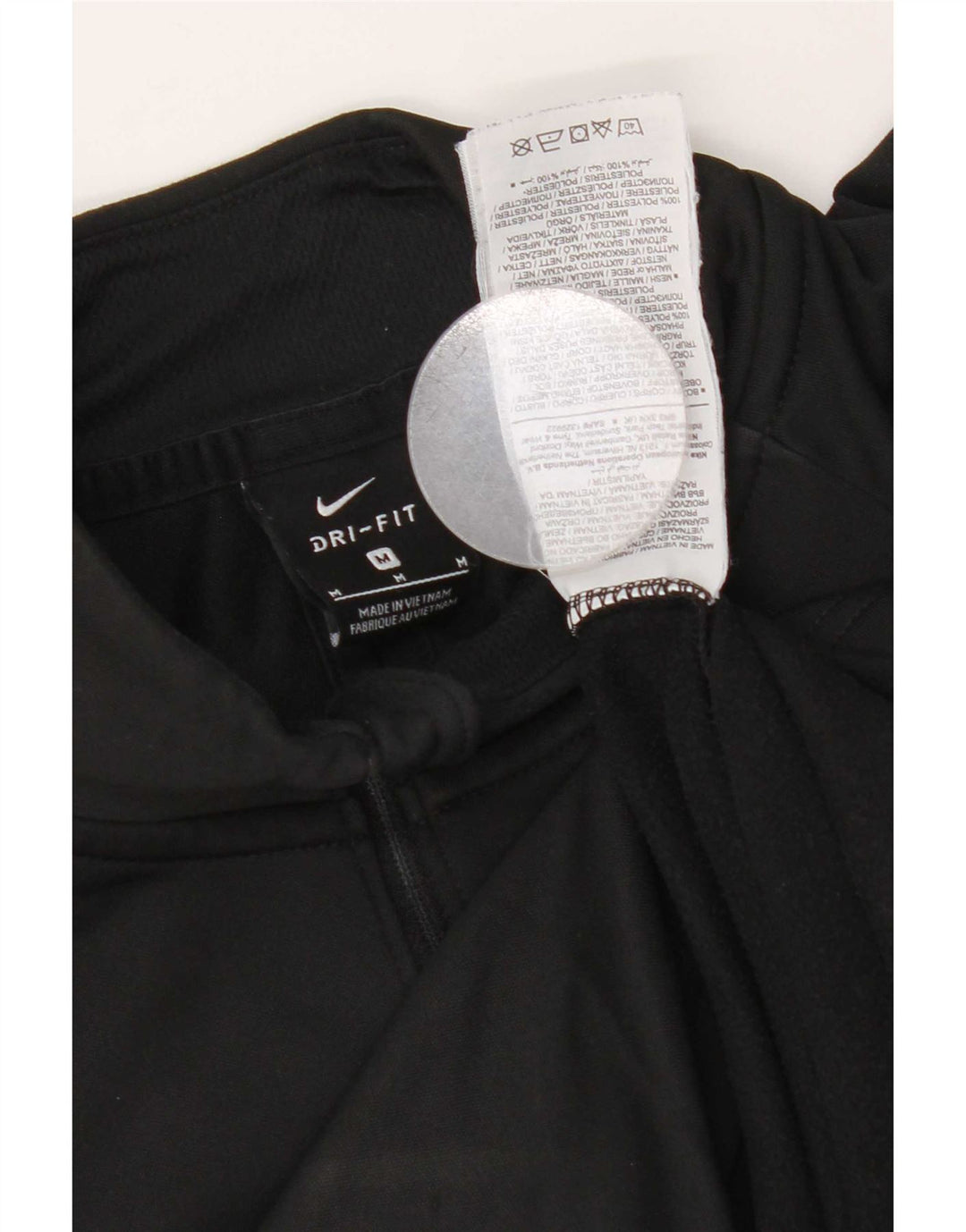 Top de trening pentru bărbați Dri Fit, cu fermoar și gât, din poliester negru mediu