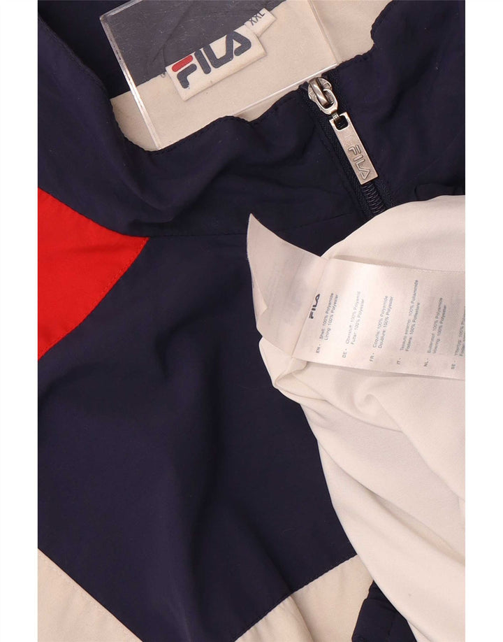 Jachetă de top pentru trening pentru bărbați Fila, 2XL, albastru bleumarin, poliester color bloc