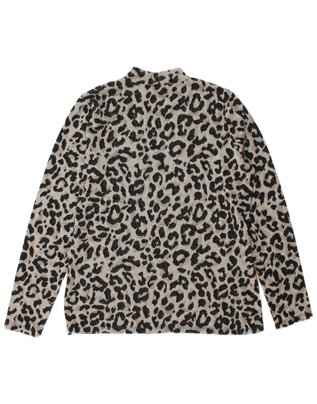 Oasis Top pentru femei cu mânecă lungă UK 14 Medium Gri Animal Print Poliester