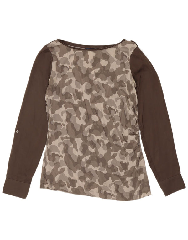 Bluză cu mânecă lungă pentru femei Trussardi Jeans Top UK 10 Camuflaj gri mic