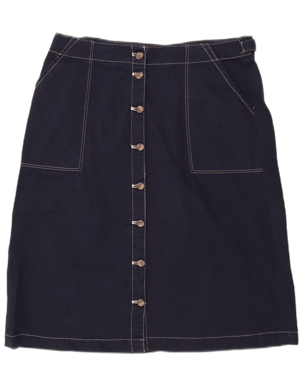 Marks & Spencer Womens Denim Skirt UK 16 Large W36 Navy Blue Cotton