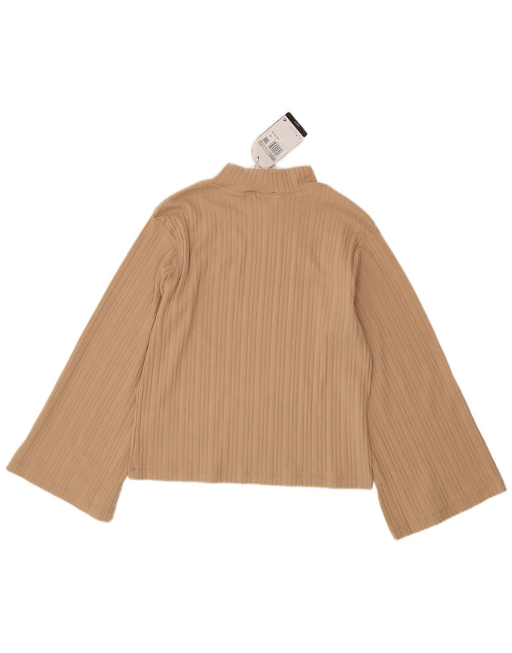 Top pentru femei Nike cu mânecă lungă UK 6 XS, bej, bumbac