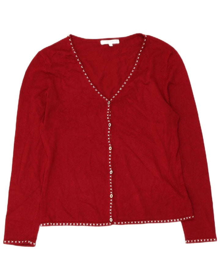 LAURA ASHLEY Pulover cardigan pentru femei UK 14 Medium Red Viscose