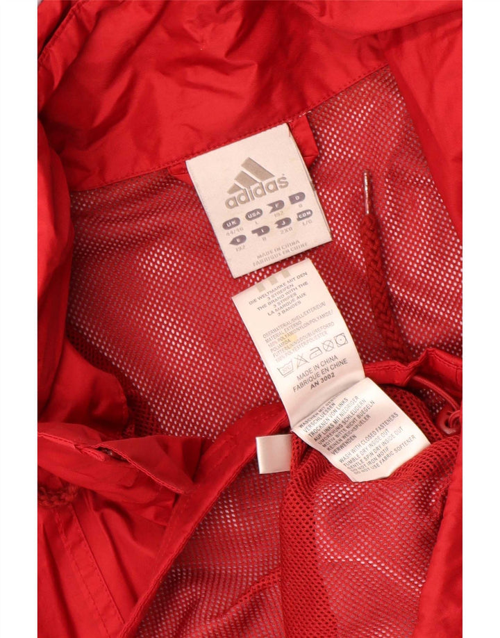 Jachetă de ploaie cu glugă Adidas pentru bărbați Marea Britanie 44/46 Poliamidă roșie mare