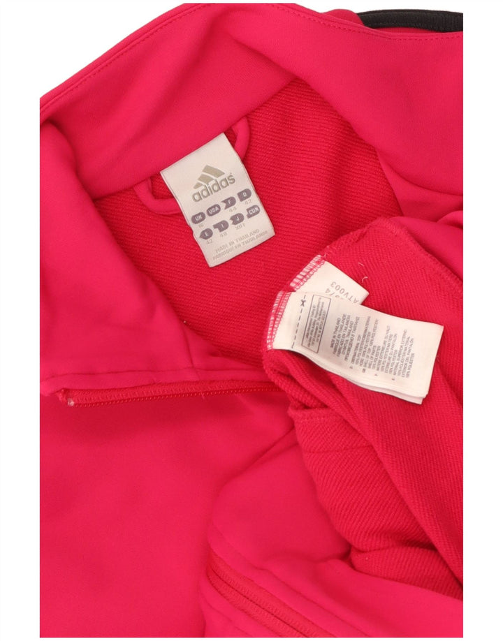 Jachetă de top pentru trening Adidas pentru femei UK 16, mare, roz, poliester