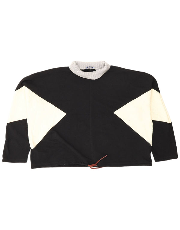 Bluză supradimensionată pentru femei Zara UK 10 mic, negru, bumbac color bloc