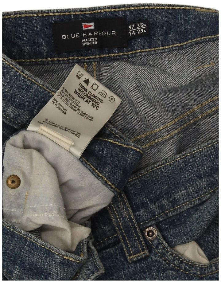 Blugi pentru bărbați Marks & Spencer, Blue Harbour, cu ajustare normală, W38 L29, bumbac albastru