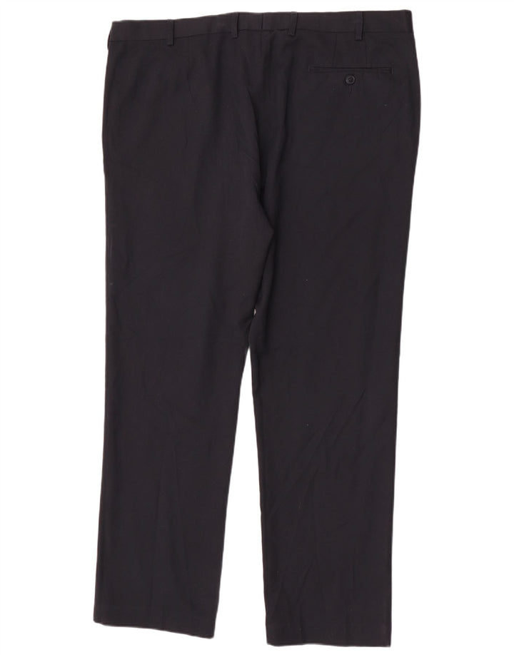 Pantaloni de costum pentru bărbați Marks & Spencer, cu tăiere obișnuită, L42 L31, poliester bleumarin