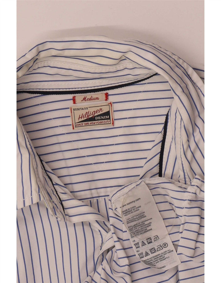 Cămașă pentru bărbați Tommy Hilfiger, cu culoare normală, din bumbac cu dungi albastre medii