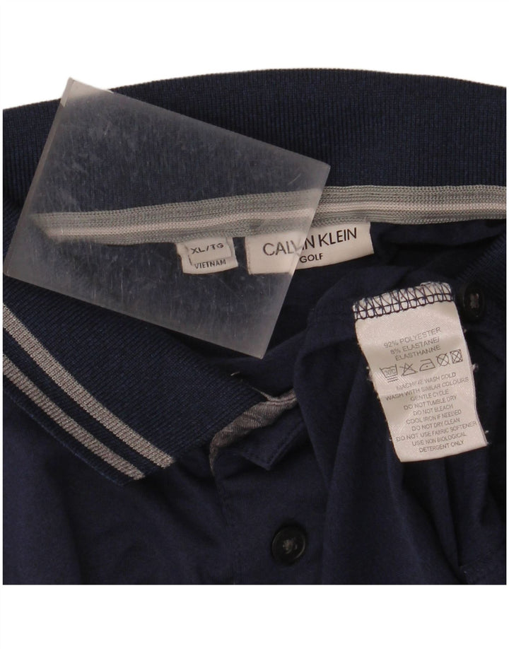 CALVIN KLEIN Polo de golf pentru bărbați XL, poliester bleumarin