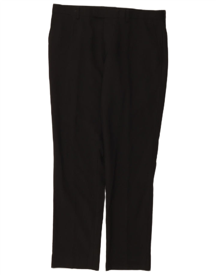 Dkny Pantaloni obișnuiți pentru bărbați L34 L31 Lână neagră