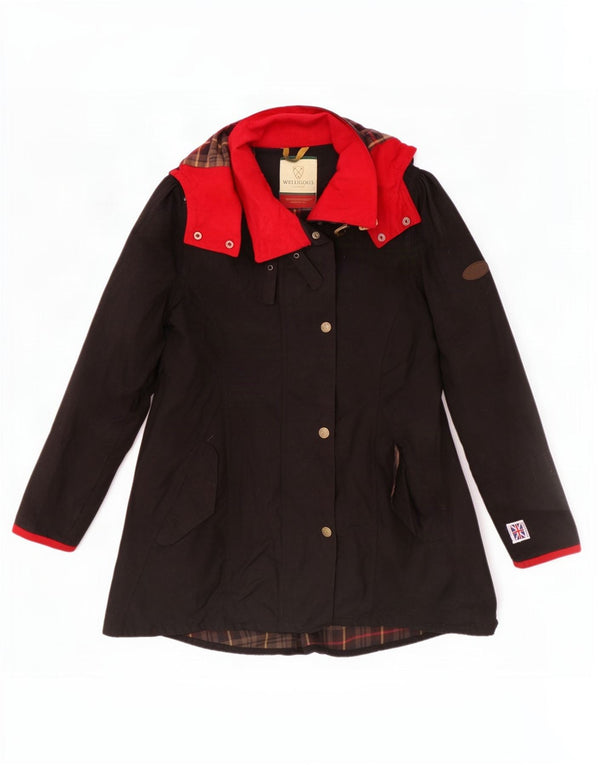 Jachetă Parka cu glugă pentru femei Welligogs UK 14 Medium Black Colorblock