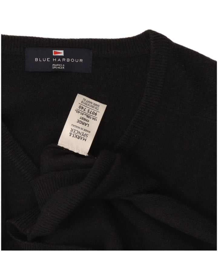 Pulover Marks & Spencer pentru bărbați, Blue Harbour, cu decolteu în V, mare, bleumarin