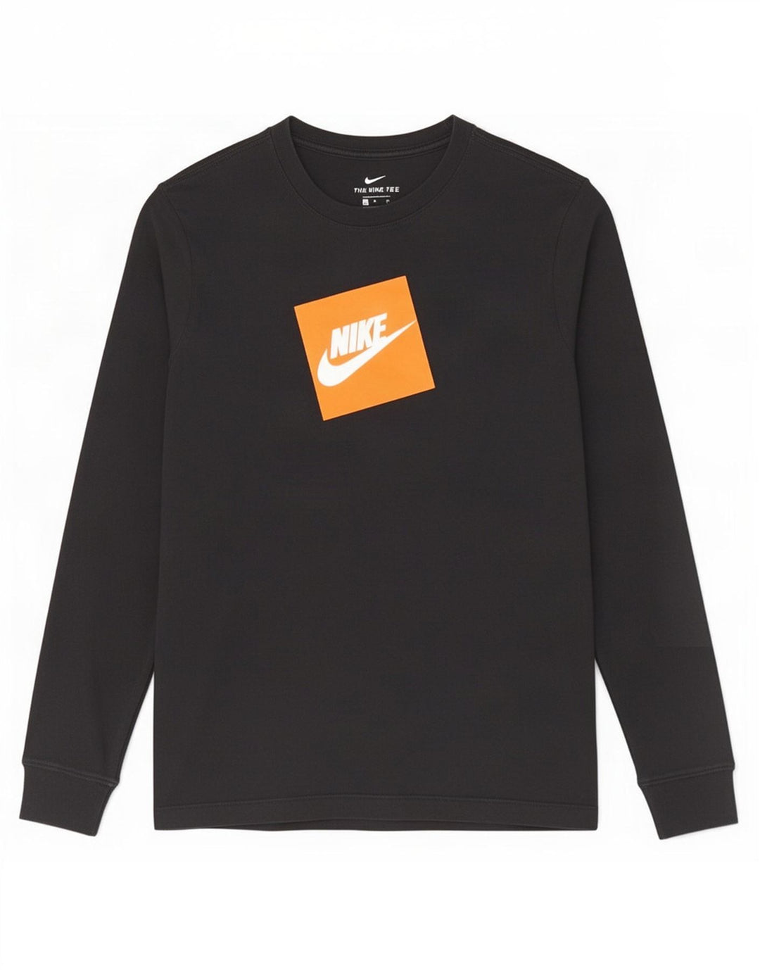 Top grafic Nike cu mânecă lungă pentru bărbați, bumbac negru mic