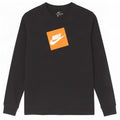 Top grafic Nike cu mânecă lungă pentru bărbați, bumbac negru mic