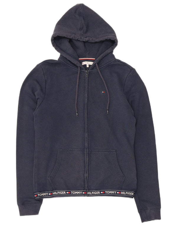 Pulover Tommy Hilfiger pentru femei, cu fermoar, cu capota, Marea Britanie 12 Medium Bleumarin