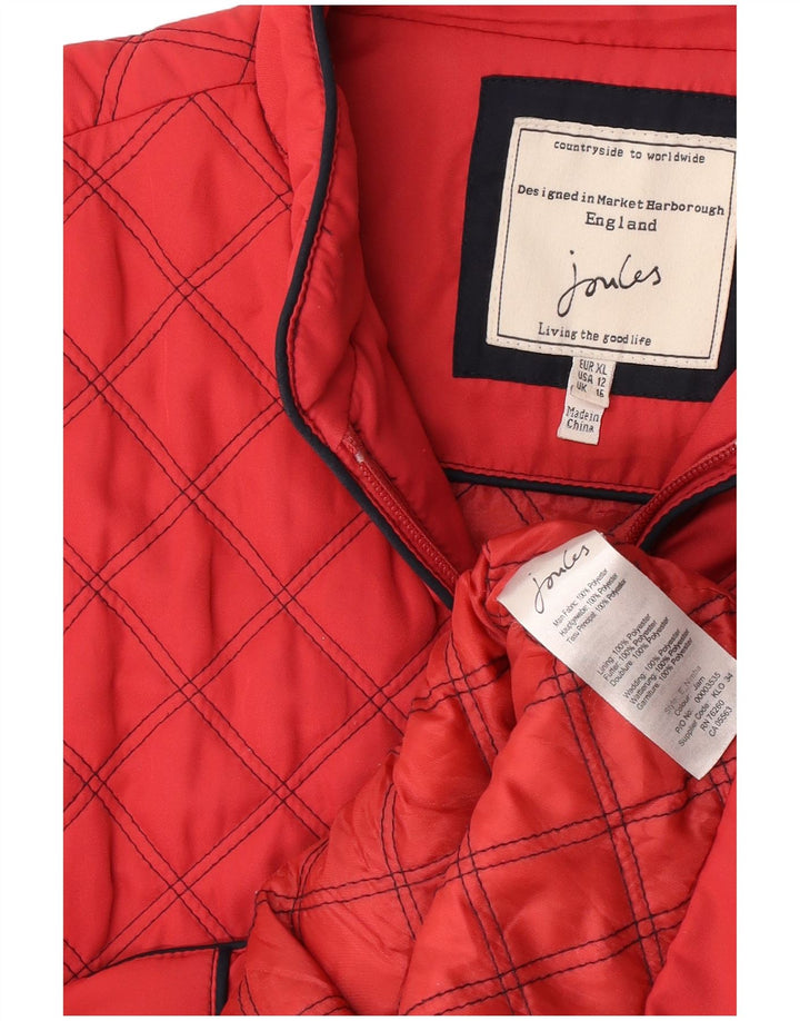 Gilet matlasat pentru femei Joules UK 16, poliester roșu mare