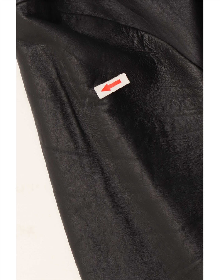 Jachetă vintage din piele cu 2 nasturi pentru bărbați UK 38 Medium Black