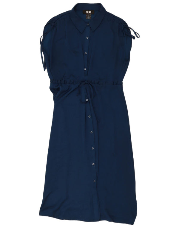 Rochie cămașă cu mâneci scurte pentru femei Dkny US 10 Poliester mare bleumarin