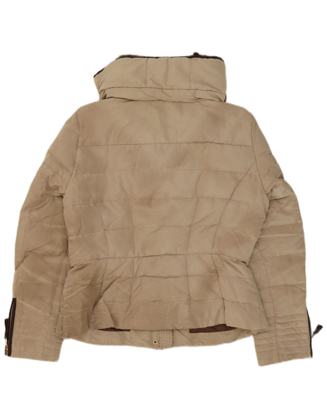 Jachetă căptușită pentru femei Zara UK 18 XL poliester bej