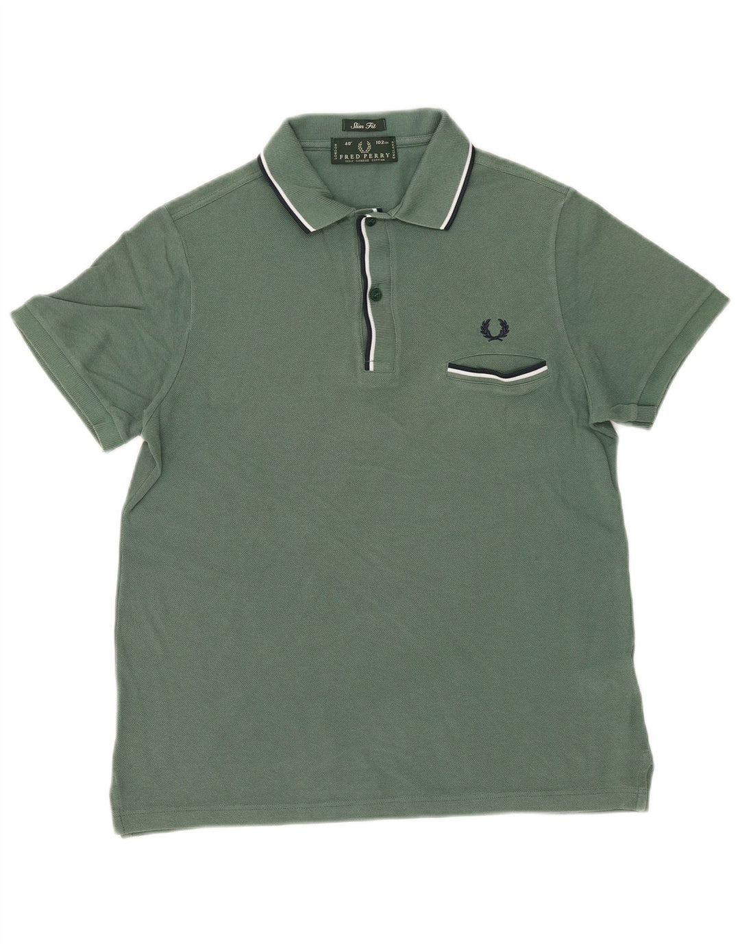 Cămașă polo Fred Perry pentru bărbați, bumbac verde mediu