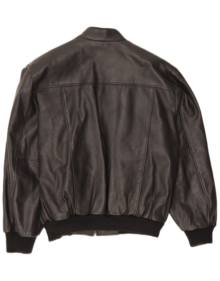 Jachetă de piele vintage pentru bărbați UK 42 XL neagră