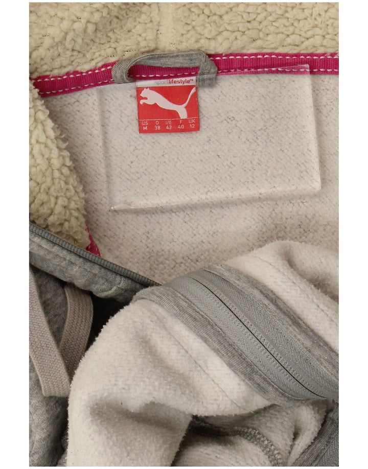 Pulover PUMA pentru femei, cu fermoar, UK 12, gri mediu pete