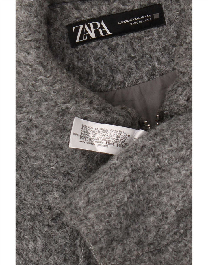 Jachetă Bomber Crop pentru Damă Zara UK 20 2XL Gri Poliester