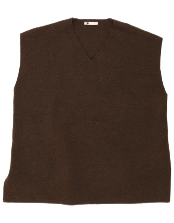 Top cu vesta Zara pentru femei UK 16 Poliester verde mare