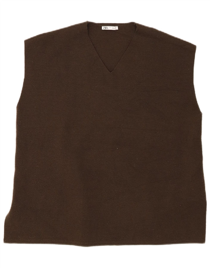 Top cu vesta Zara pentru femei UK 16 Poliester verde mare