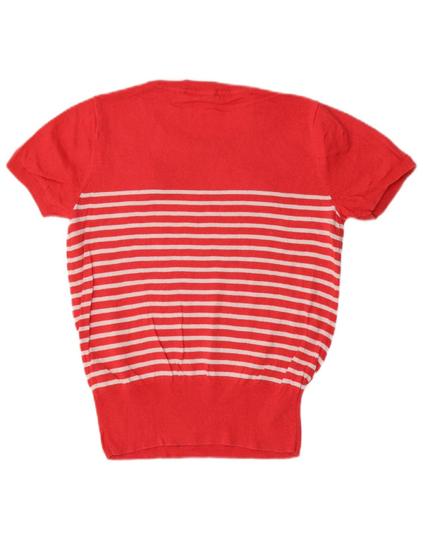 Pulover Oasis pentru femei cu decolteu rotund cu grafică, UK 6 XS, cu dungi roșii