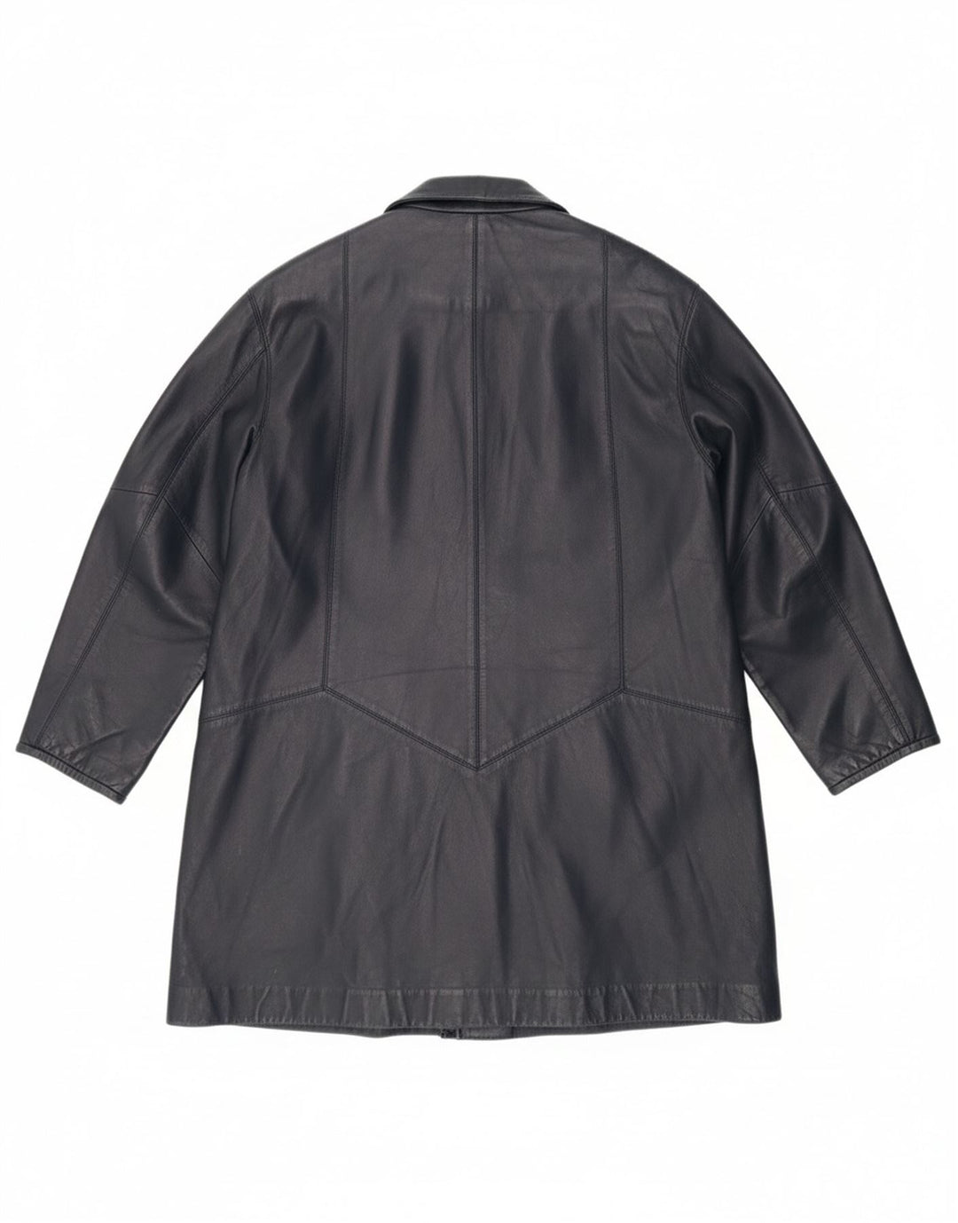 GIORGIO MOBIANI Womens Leather Coat UK 12 Medium  Navy Blue Leather