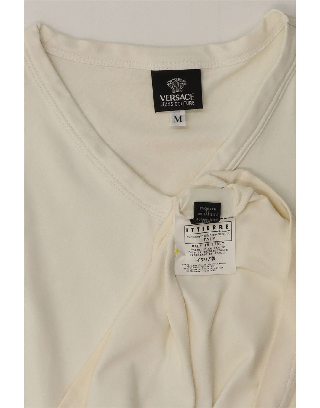 Versace Bărbați Ittierre Tricou Top Medium Alb Poliamidă