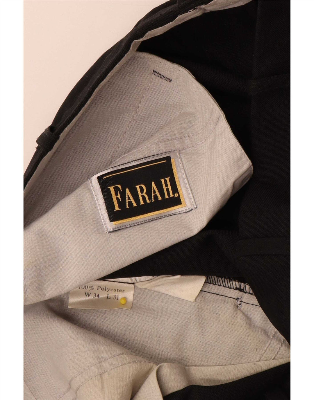 Pantaloni de costum pentru bărbați Farah L34 L31 Poliester negru