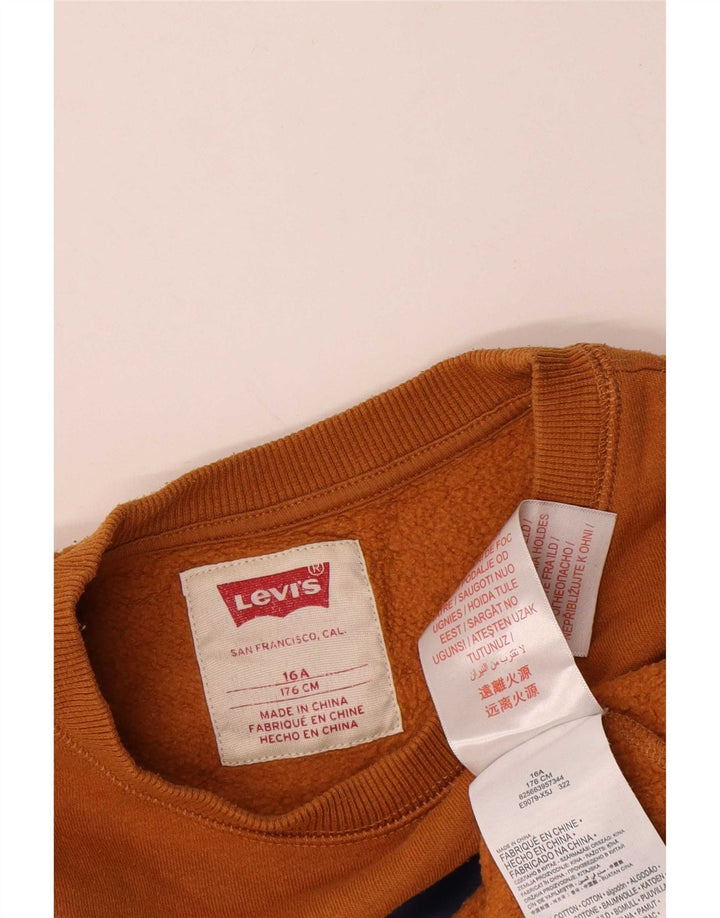 Pulover cu grafic Levi's pentru băieți, 15-16 ani, bumbac maro
