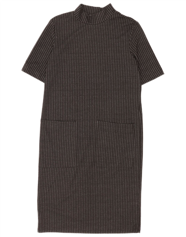 Rochie Schimbată pentru Damă Zara UK 10 Mic Negru Pinstripe