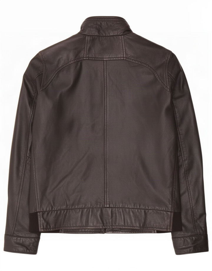 Conbipel Womens Bomber Leather Jacket IT 46 Large Black
